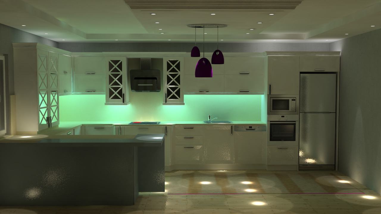 Detail Illuminated Kitchen Cabinet