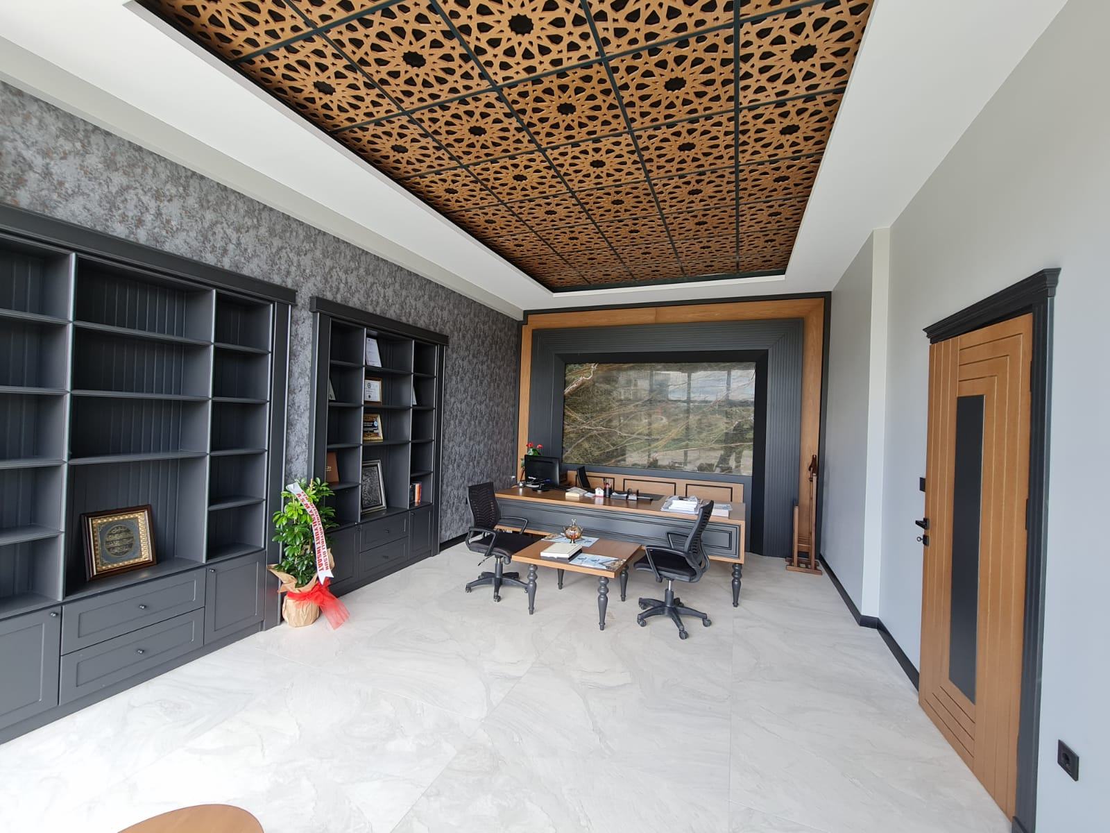 Gray Wood Detailed Office Set