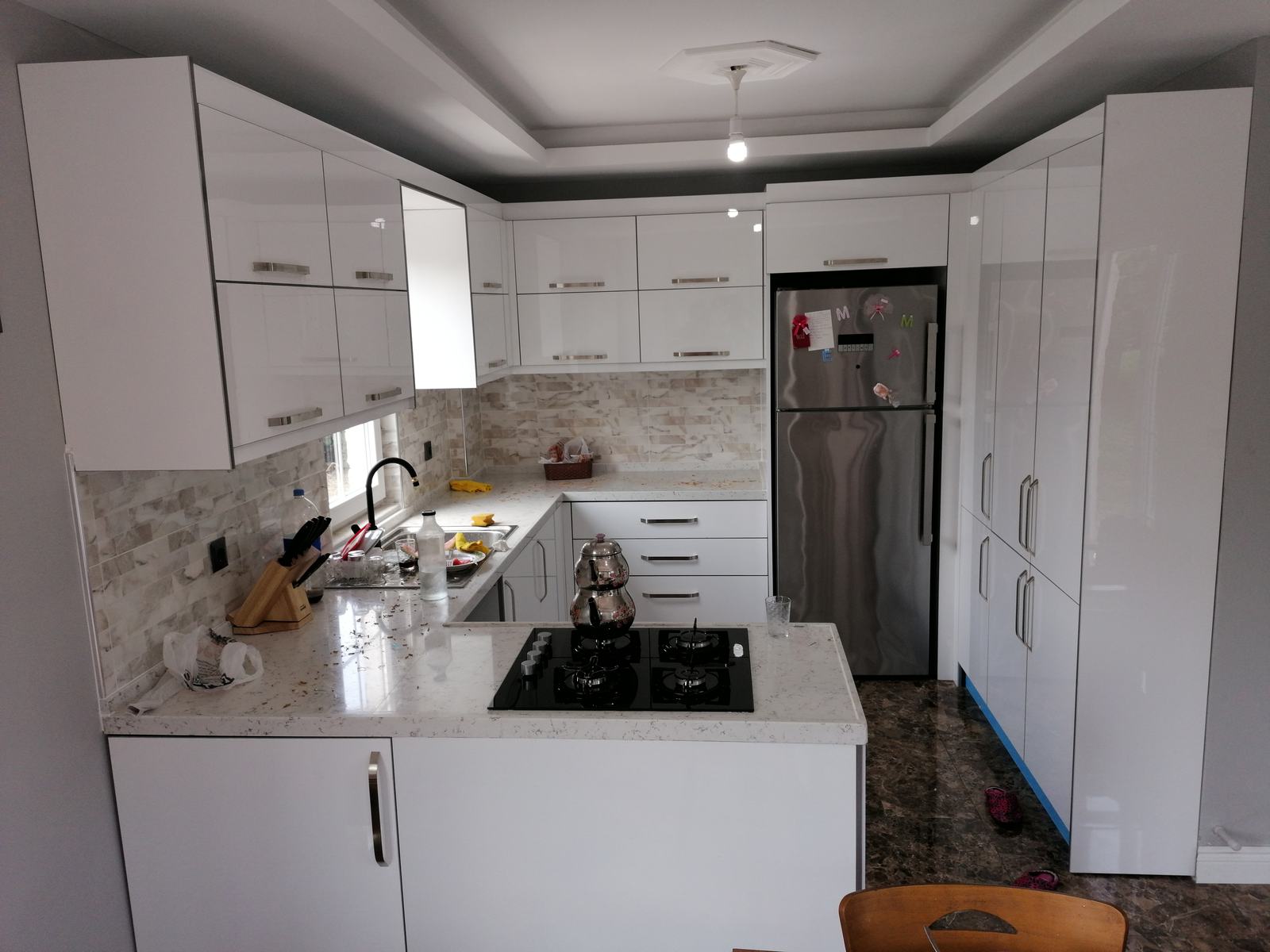 White Corner Kitchen Cabinet