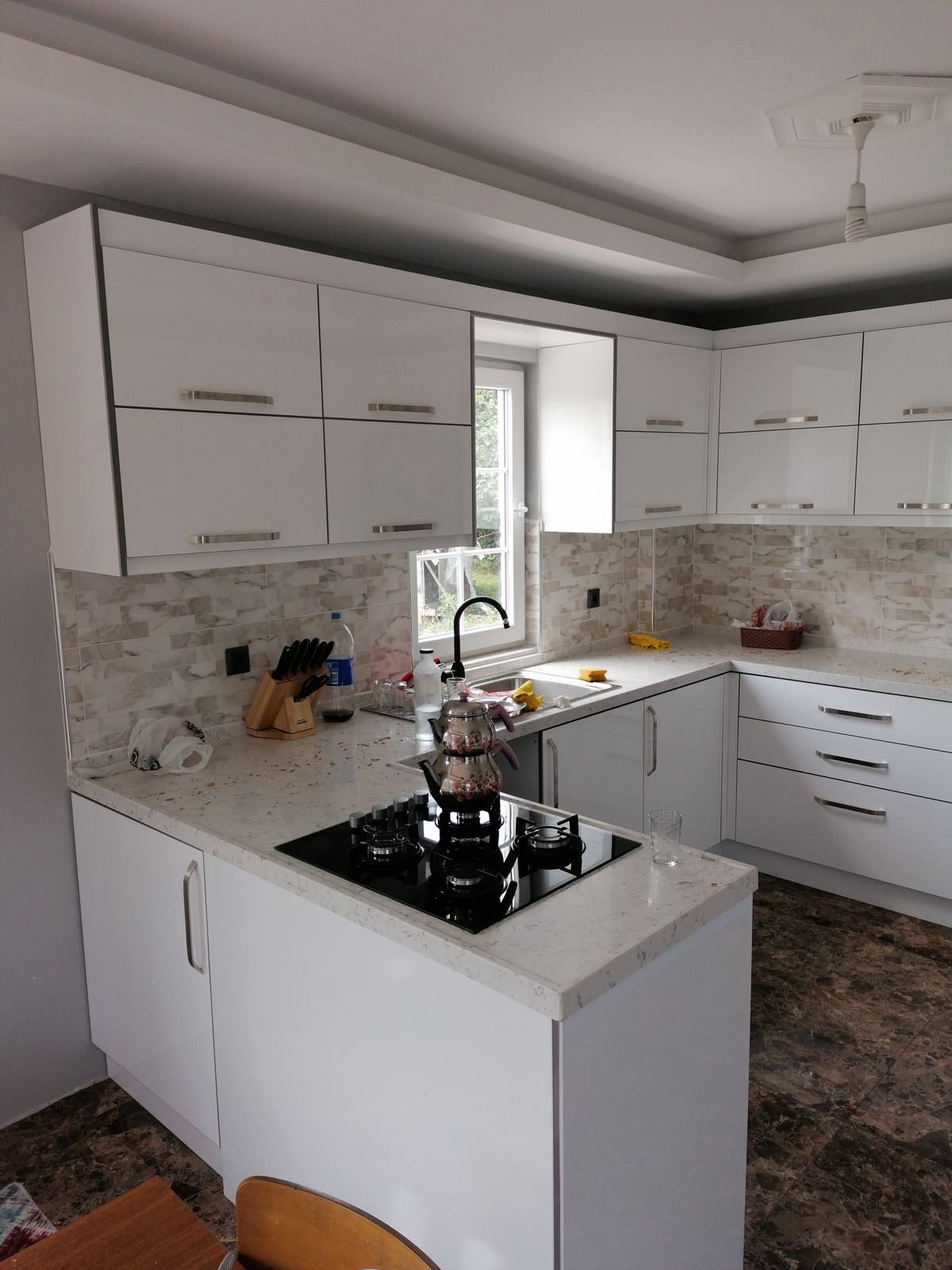 White Corner Kitchen Cabinet