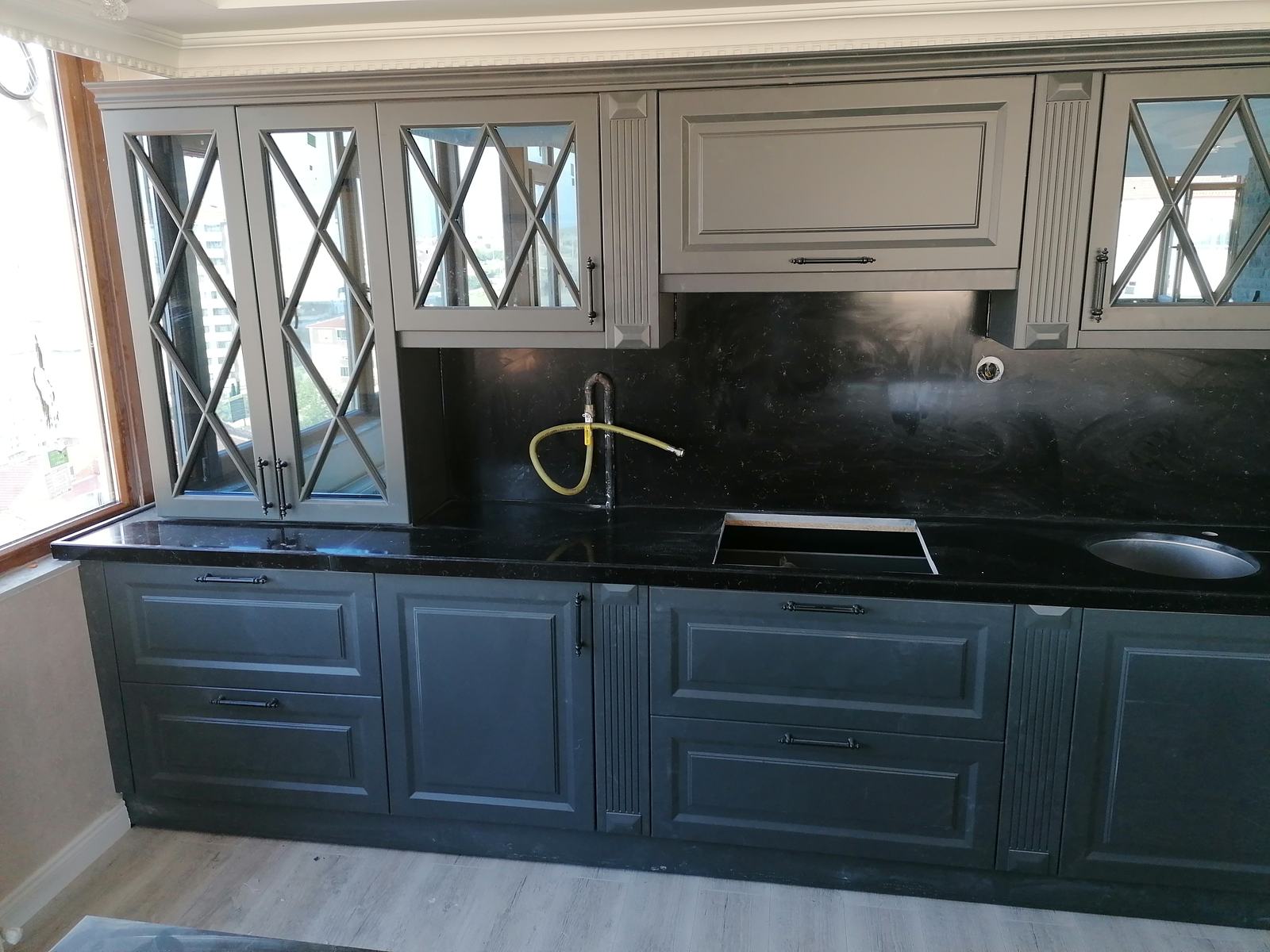Black Kitchen Cabinet