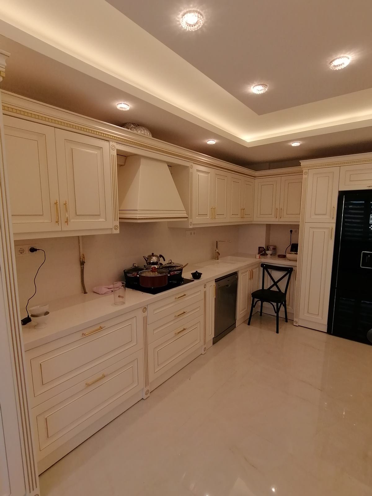 Gold Detailed Kitchen Cabinet