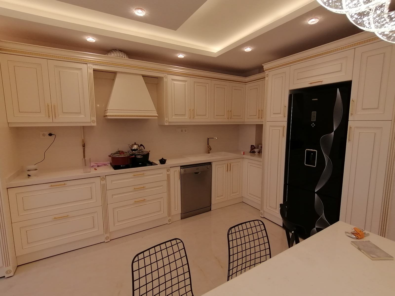 Gold Detailed Kitchen Cabinet
