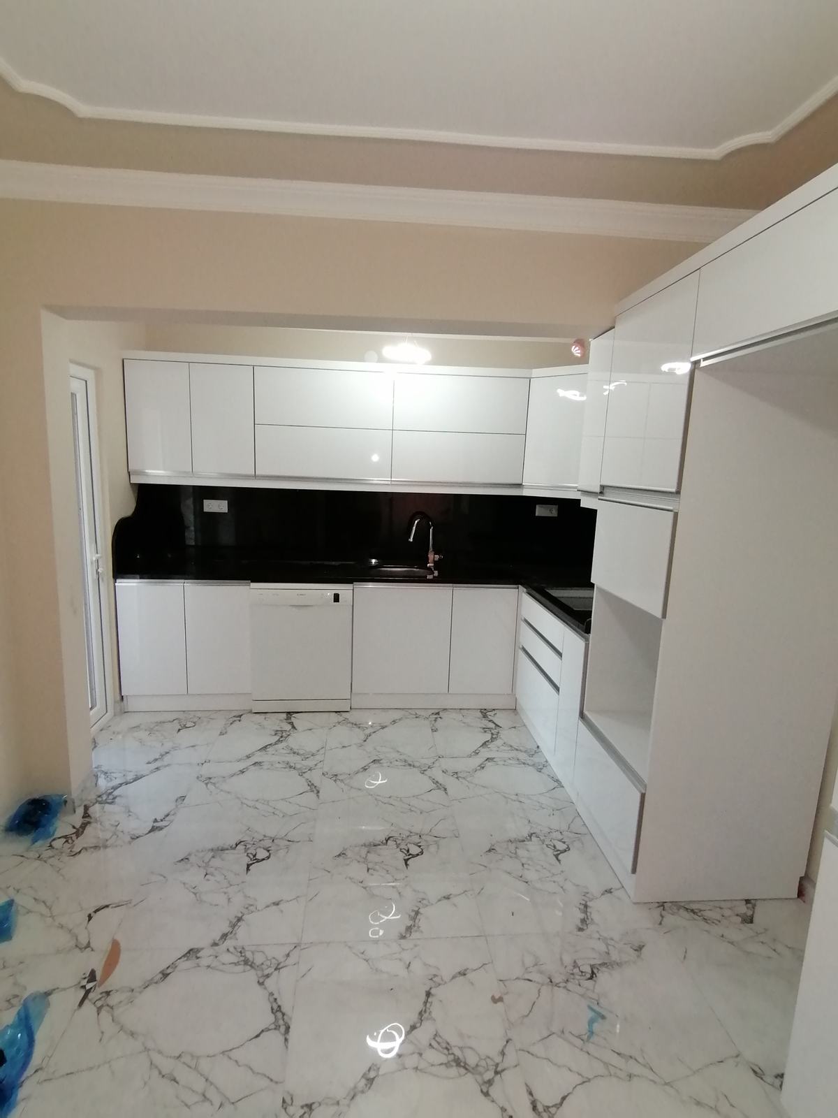 Chrome Detailed Kitchen Cabinet
