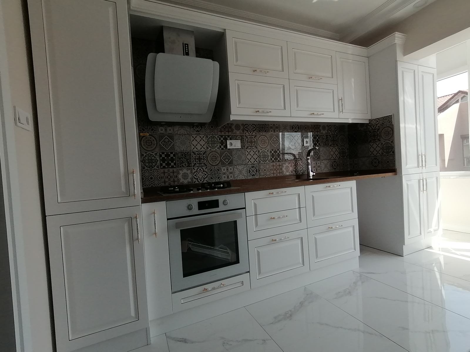 Embroidered Matte Kitchen Cabinet