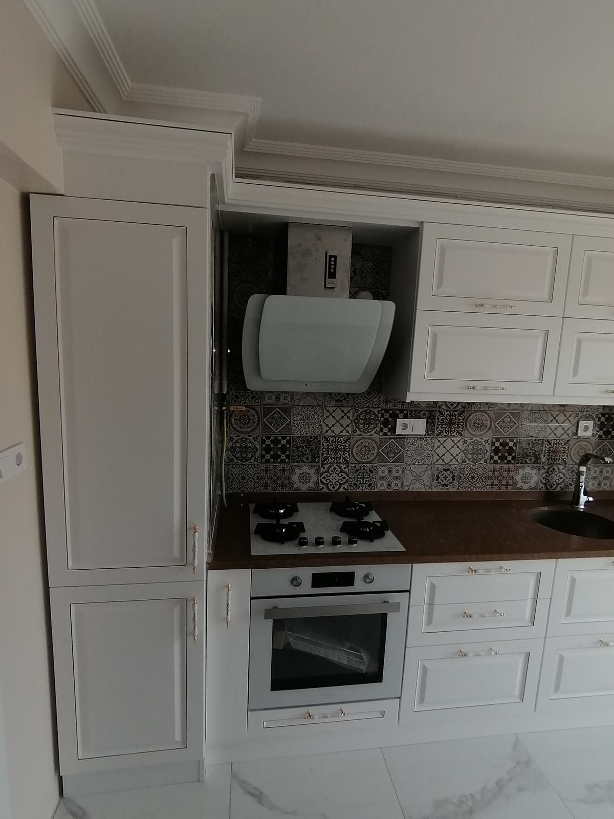 Embroidered Matte Kitchen Cabinet