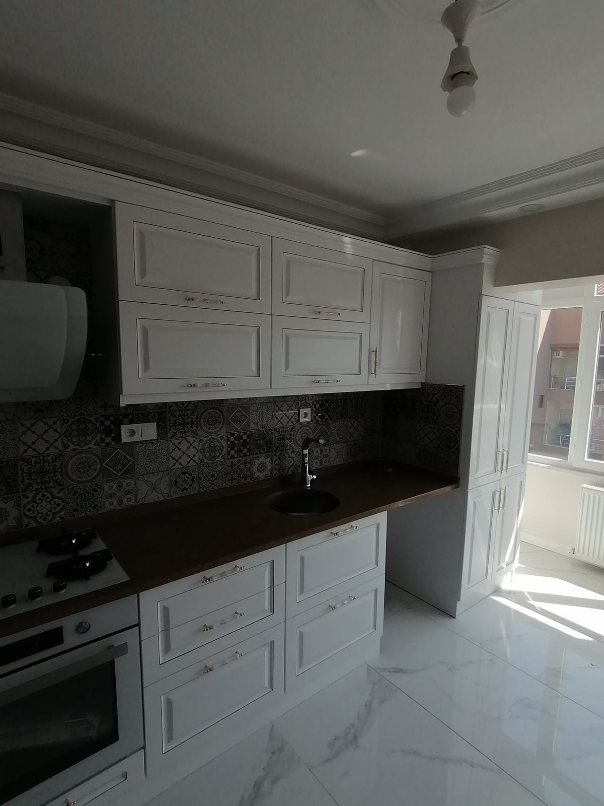 Embroidered Matte Kitchen Cabinet