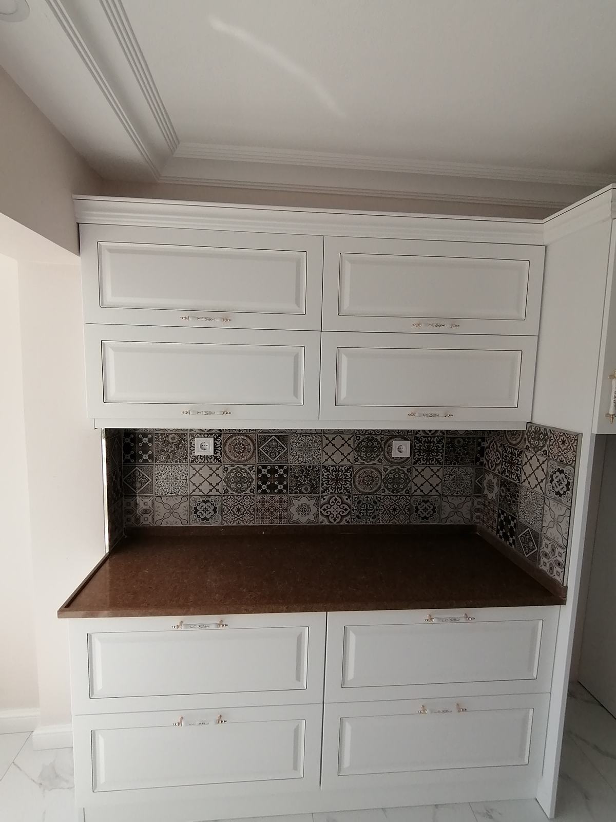 Embroidered Matte Kitchen Cabinet